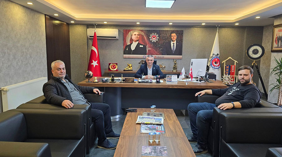 ÇORLU VE ERGENE GAZETECİLER DERNEĞİ BAŞKANLARINDAN ŞUBEMİZE ZİYARET